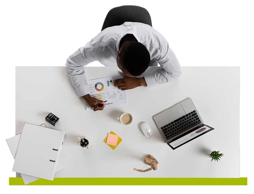 Man Working Desk Flat Lay